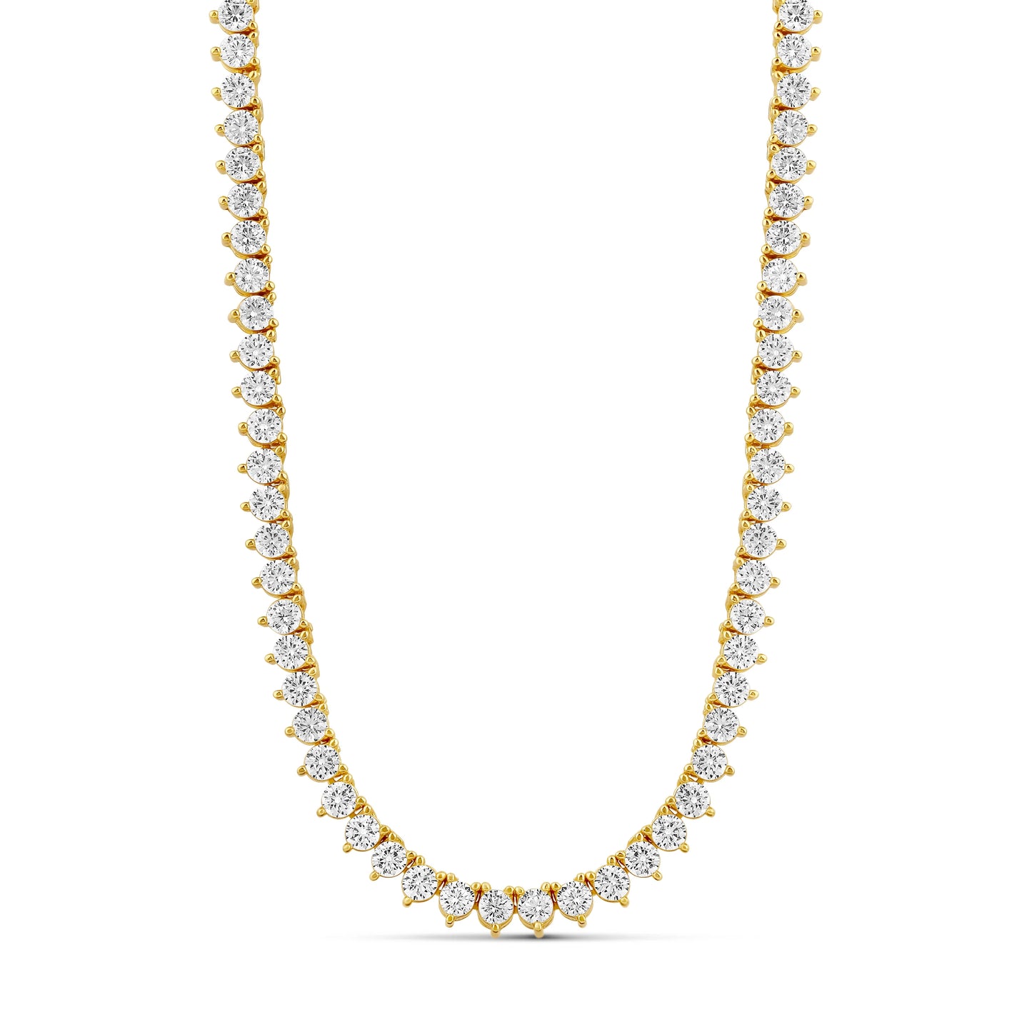 3 prong tennis necklace