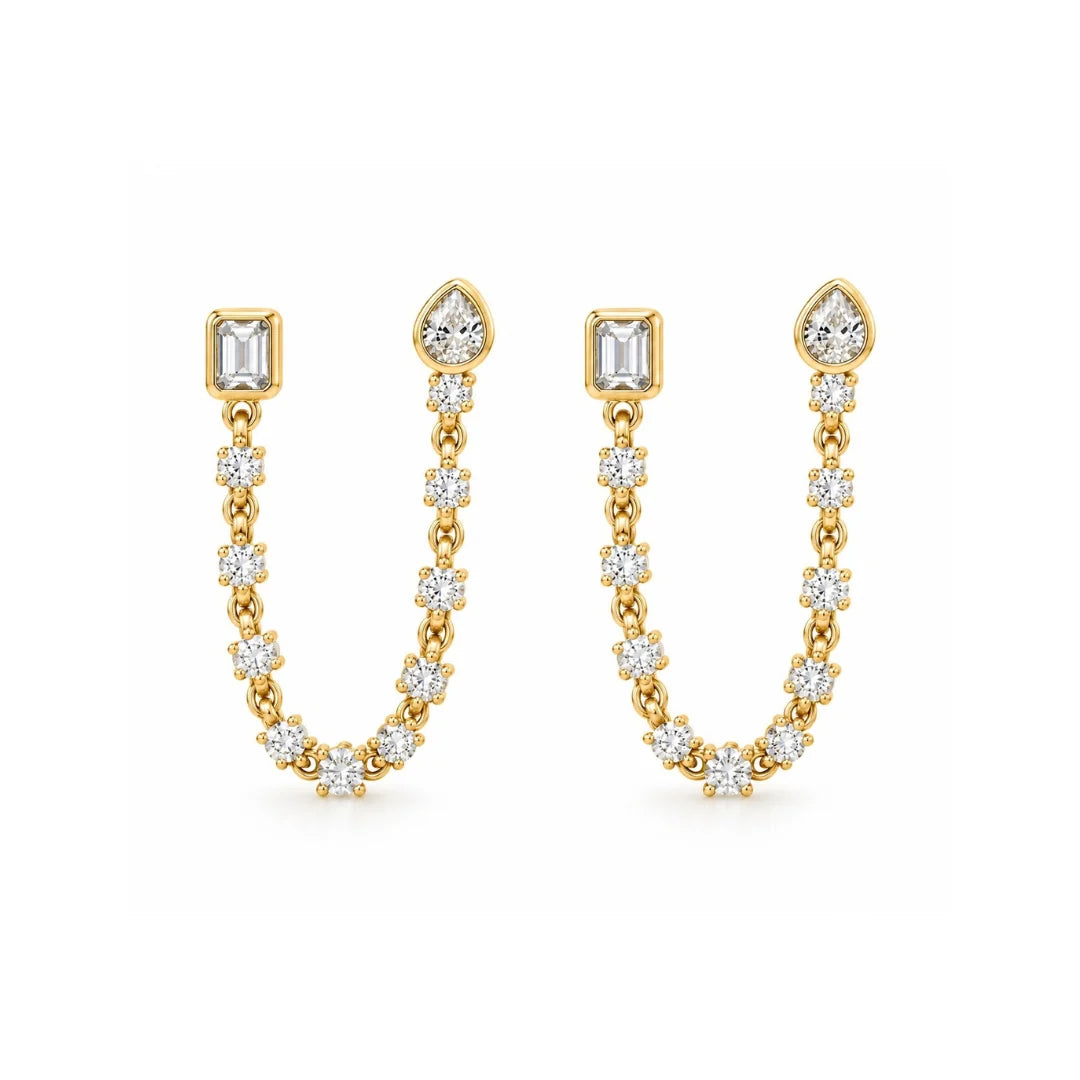 Double Date 14k Gold Plated Earrings | By Sandra Frometa