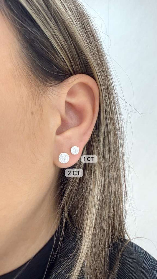 Lab diamonds tud earrings 1CT 2CT