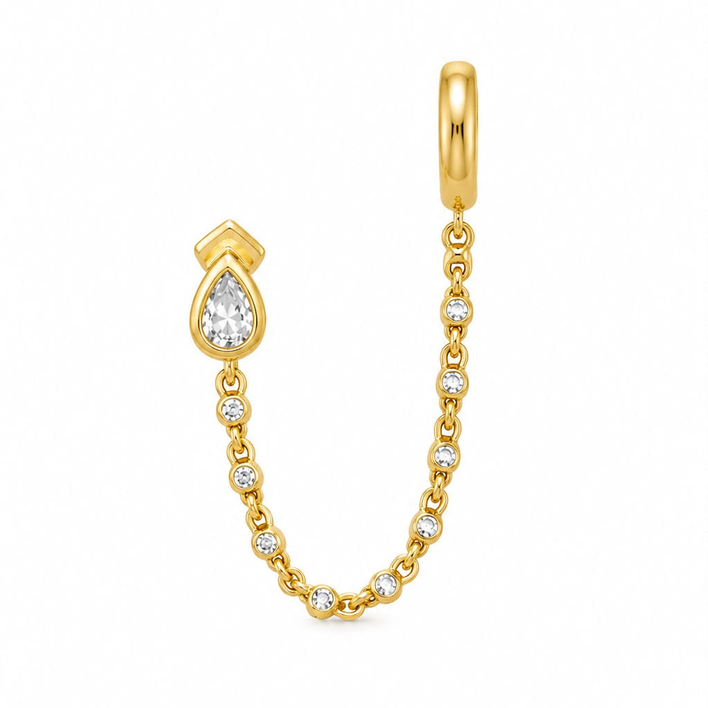 Lyra 18k Gold Plated Chain Earrings | By Sandra Frometa