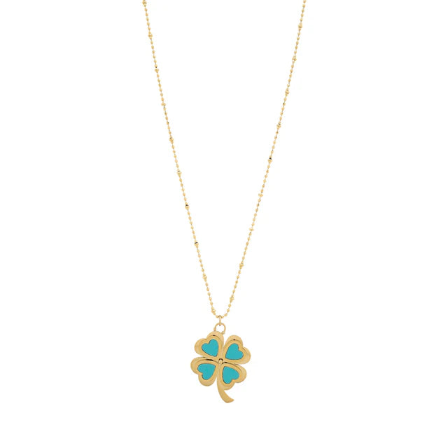 CLEVER CLOVER Turquoise Beaded Chain