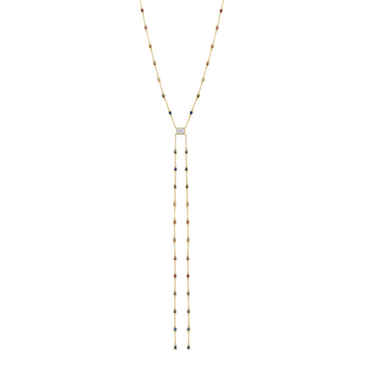 Rainbow Tie Lariat | By Sandra Frometa