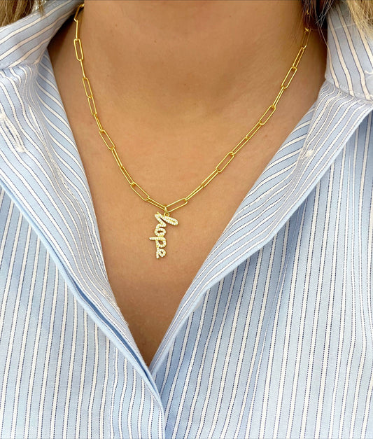 Paper Clip HOPE Necklace