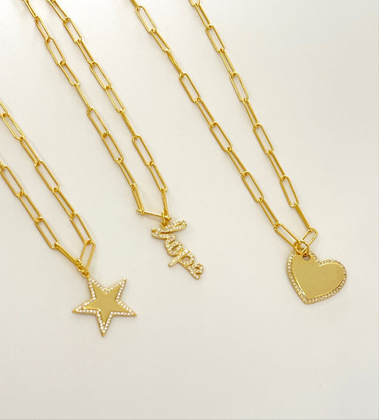 Paper Clip Star Necklace
