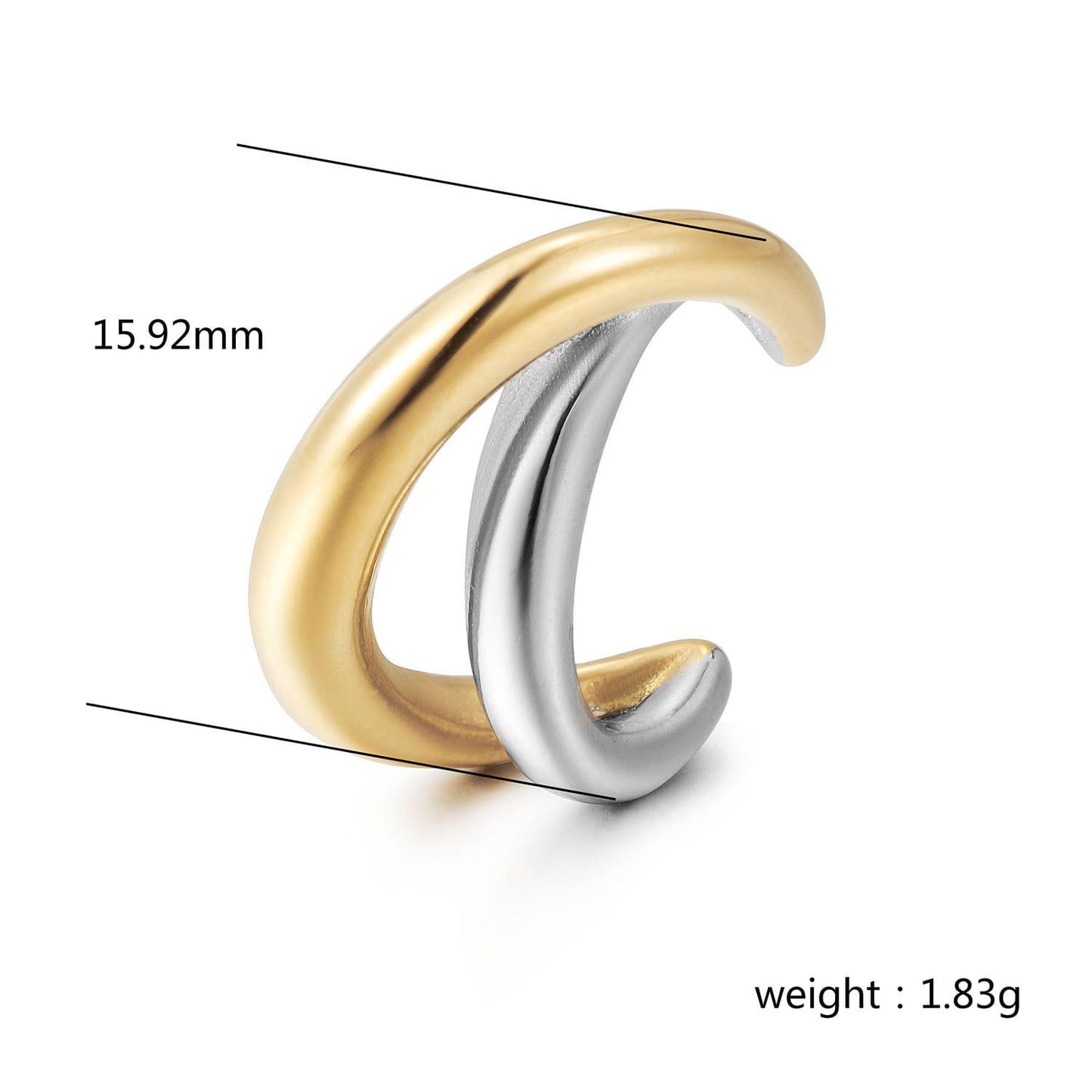 Rosa Large Earcuff (Gold and Silver)
