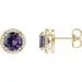 14K Lab-Grown Alexandrite & .05 CTW Natural Diamond Halo-Style Earrings
