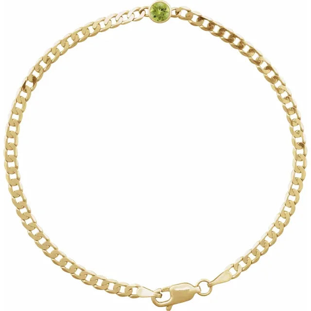 14K Yellow 1/5 CT Natural Diamond Link 7" Bracelet