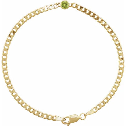14K Yellow 1/5 CT Natural Diamond Link 7" Bracelet