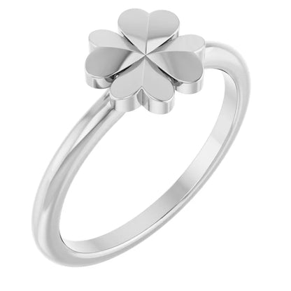 14K Four-Leaf Clover Stackable Ring