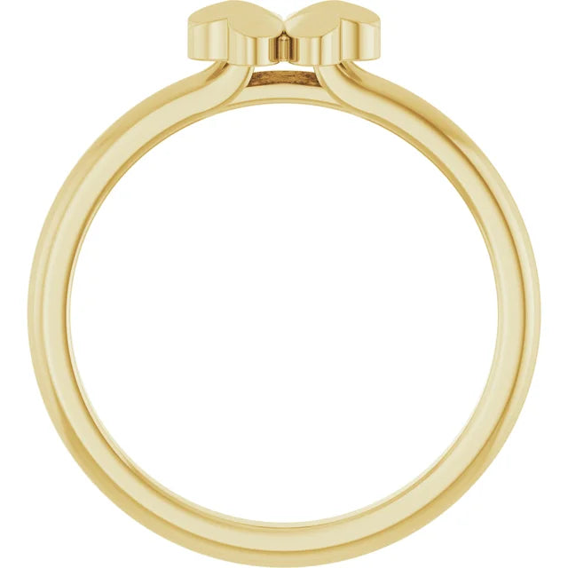 14K Four-Leaf Clover Stackable Ring