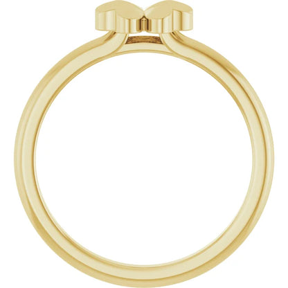 14K Four-Leaf Clover Stackable Ring