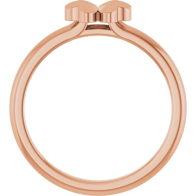 14K Four-Leaf Clover Stackable Ring