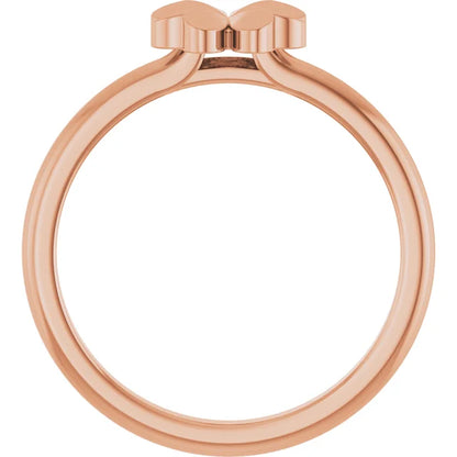 14K Four-Leaf Clover Stackable Ring