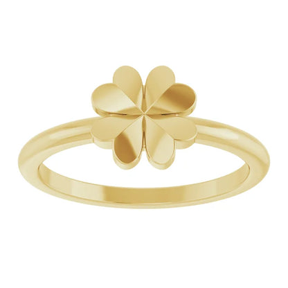 14K Four-Leaf Clover Stackable Ring