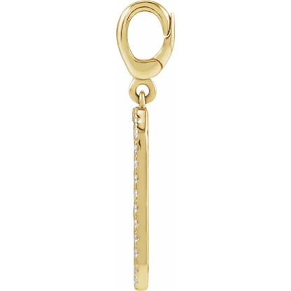 14K Yellow Engravable 1/6 CTW Natural Diamond Dog Tag Charm/Pendant