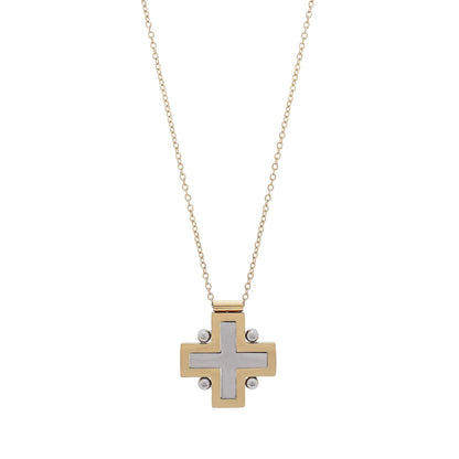2 Tone Cross Necklace