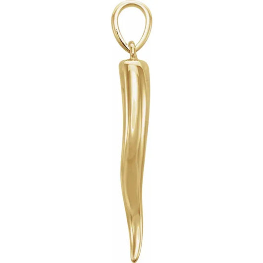 14K Gold Italian Horn Pendant