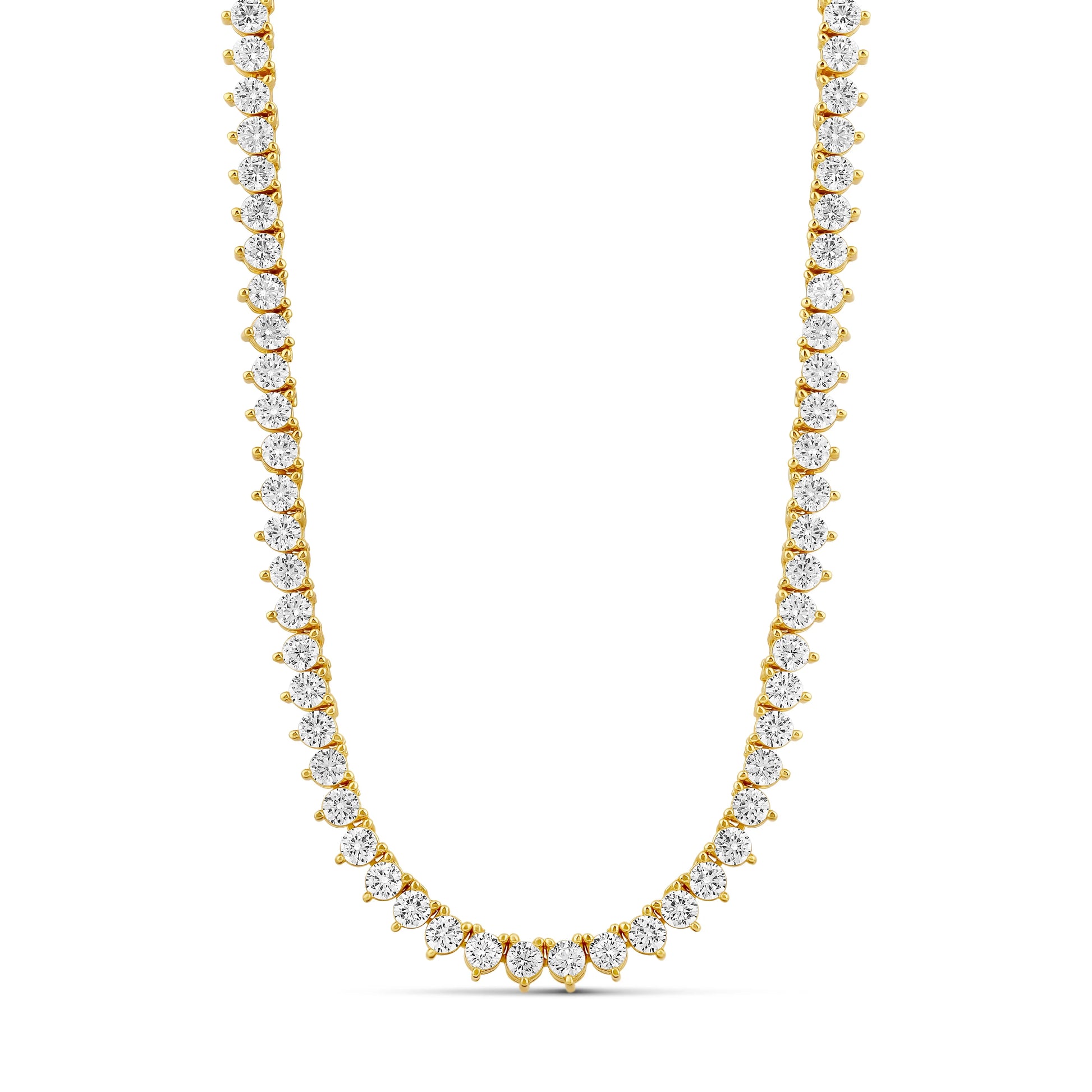 3 prong tennis necklace