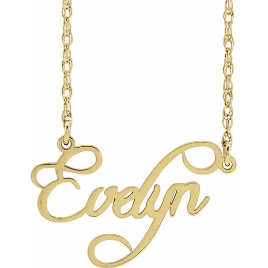 14K Yellow Script Single Name 18" Necklace