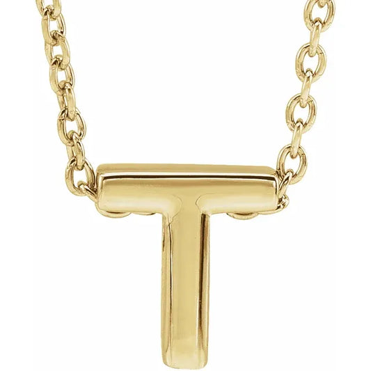 14K Yellow Initial T 16-18" Necklace