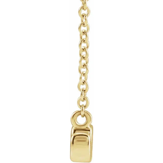 14K Yellow Petite Mom Script Necklace