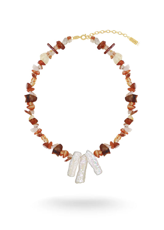 CORNALINA Pearl Necklace | By Sandra Frometa 