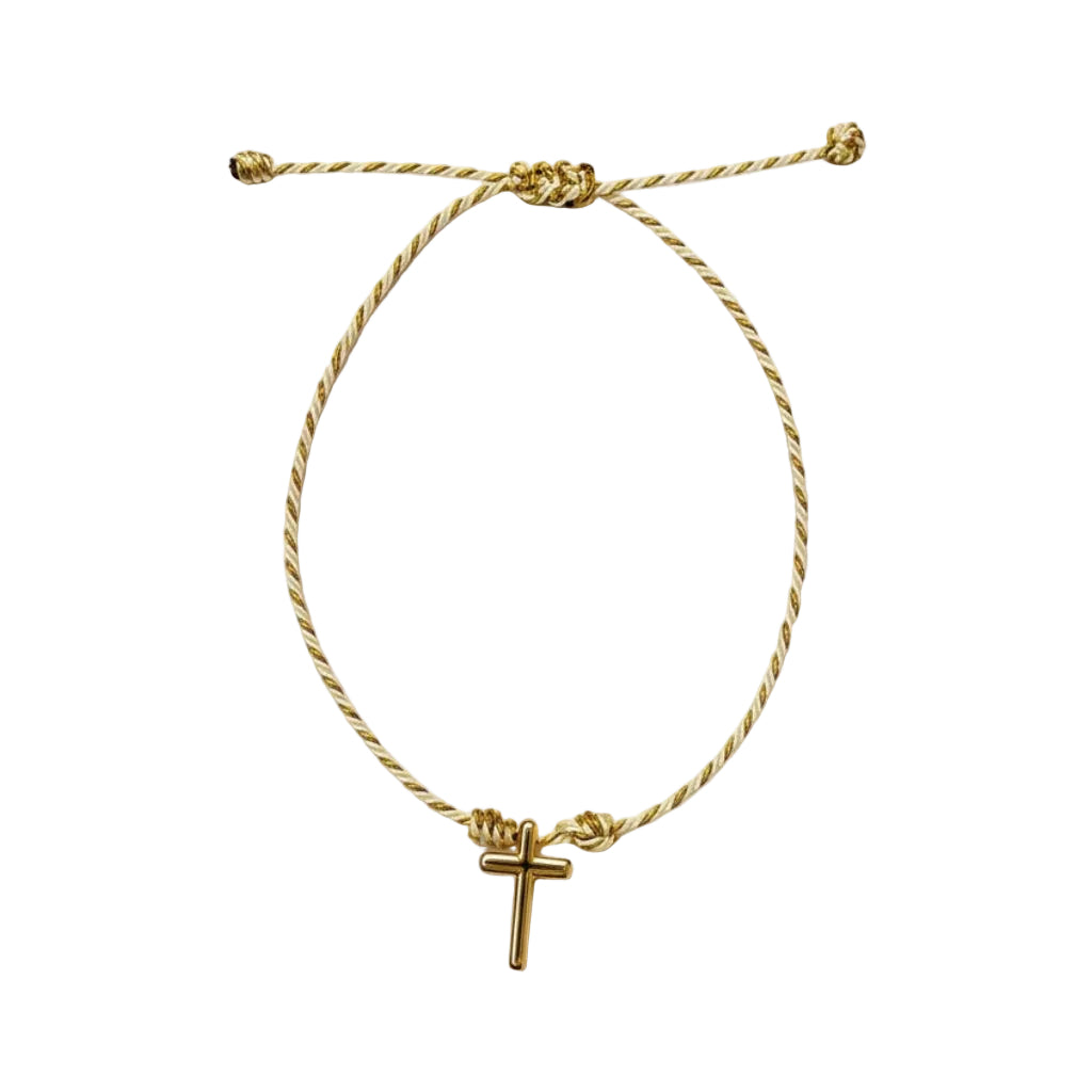 Cruz handmade bracelet in 18k gold plated By Sandra Frometa