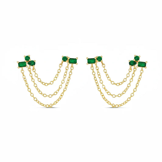 Diamond Drape Double Studs | By Sandra Frometa 