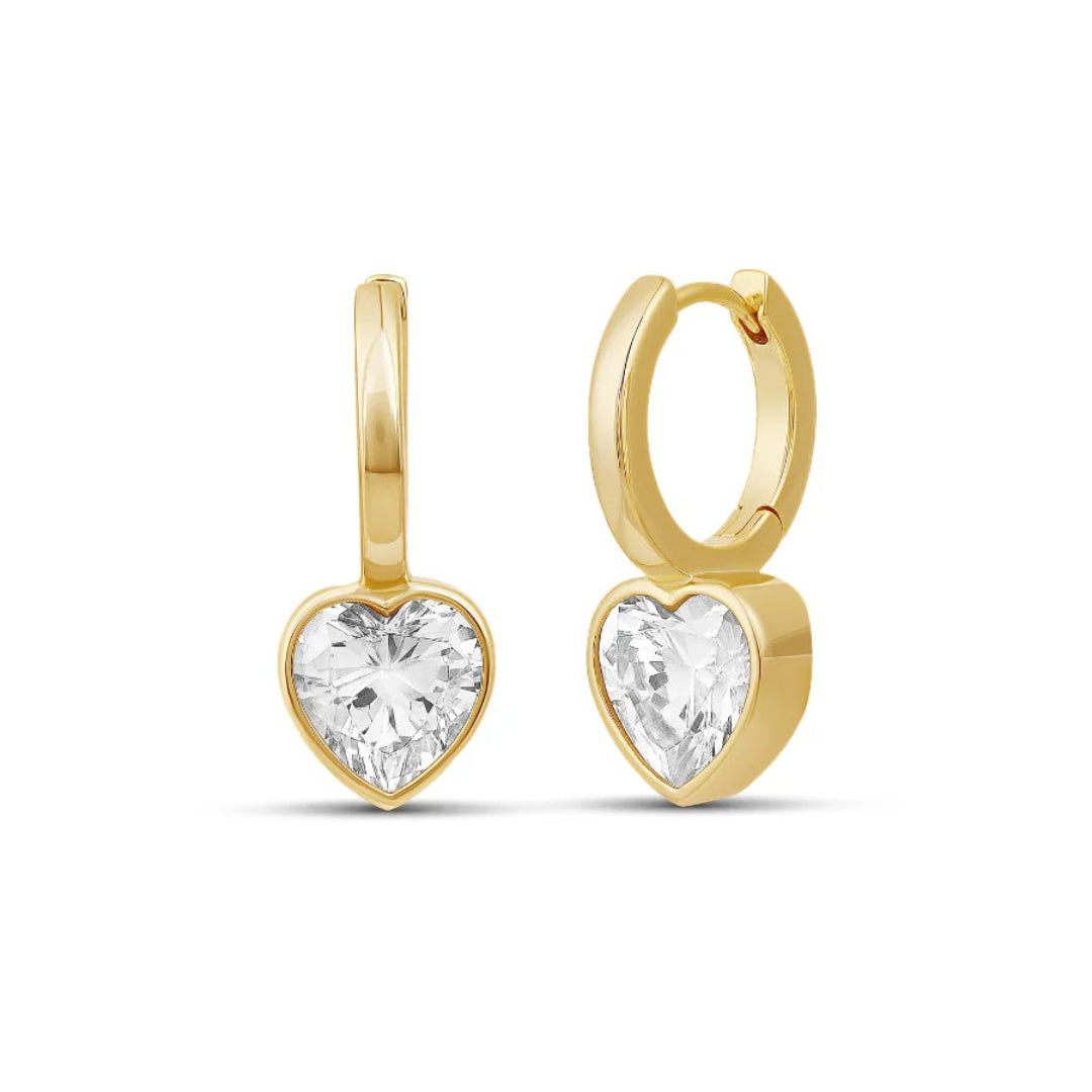Diamond Glow Bezel Huggies in 18k Gold Plated | By Sandra Frometa