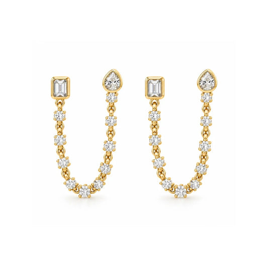 Double Date 14k Gold Plated Earrings | By Sandra Frometa