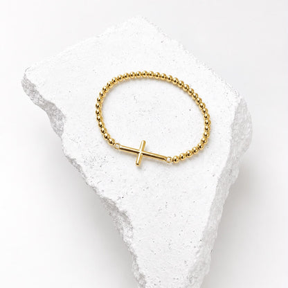 Golden Cross Large Bracelet