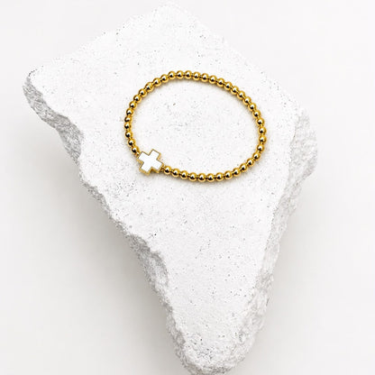 Golden Cross Nacar Bracelet