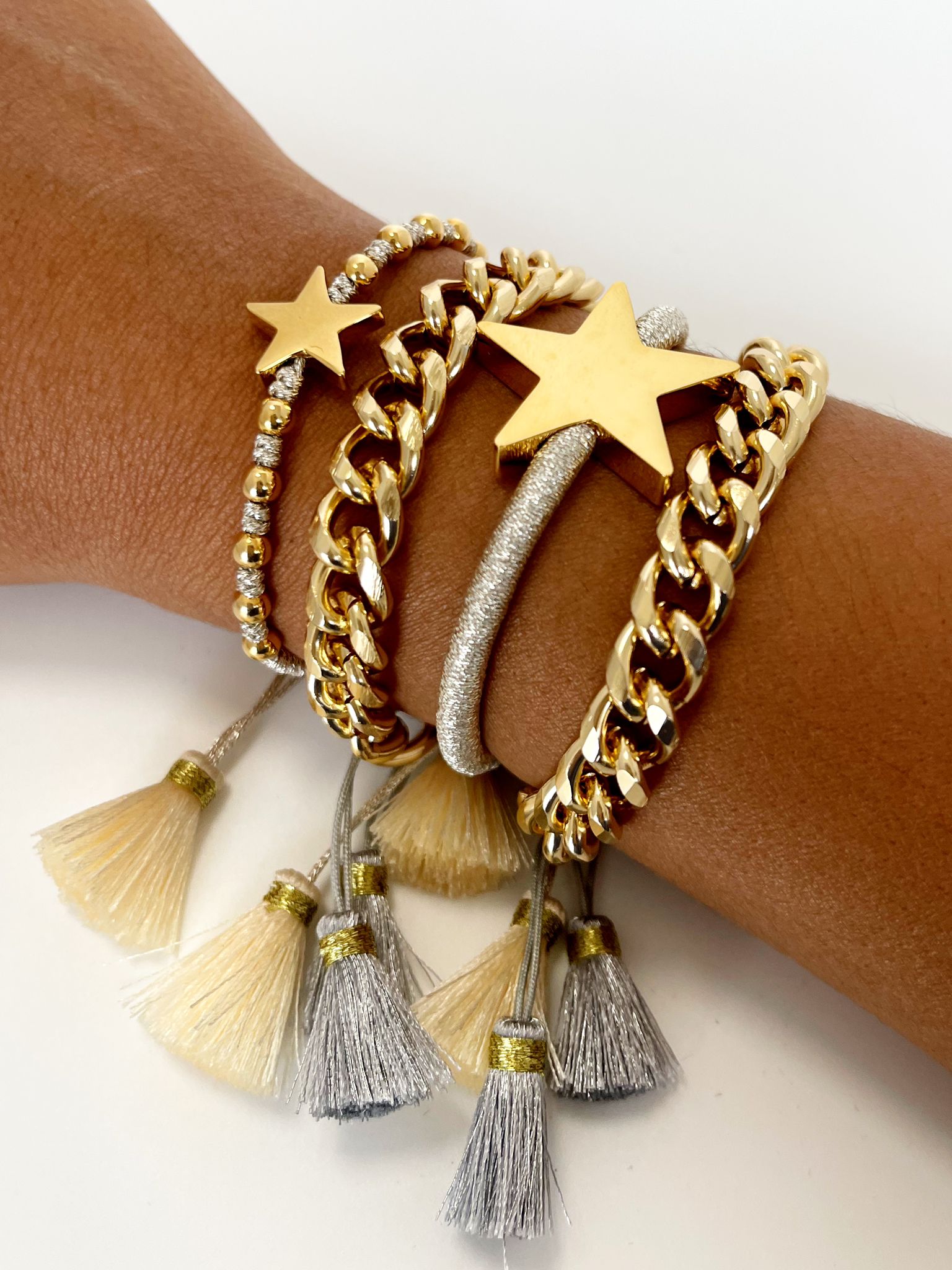 Beige Stars Bracelet Set