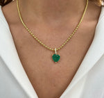 Load image into Gallery viewer, Emerald heart necklace
