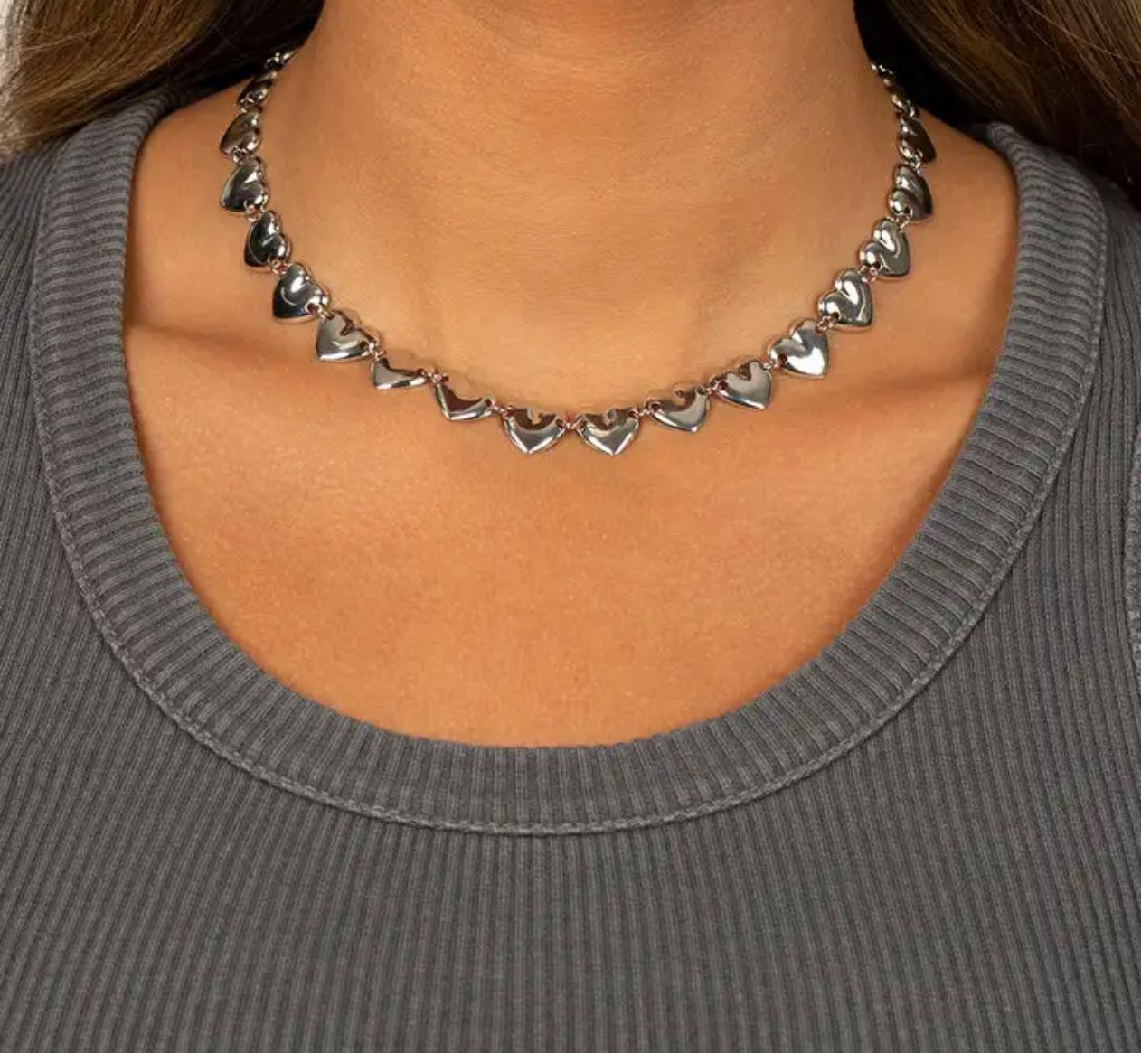 Infinity love silver necklace