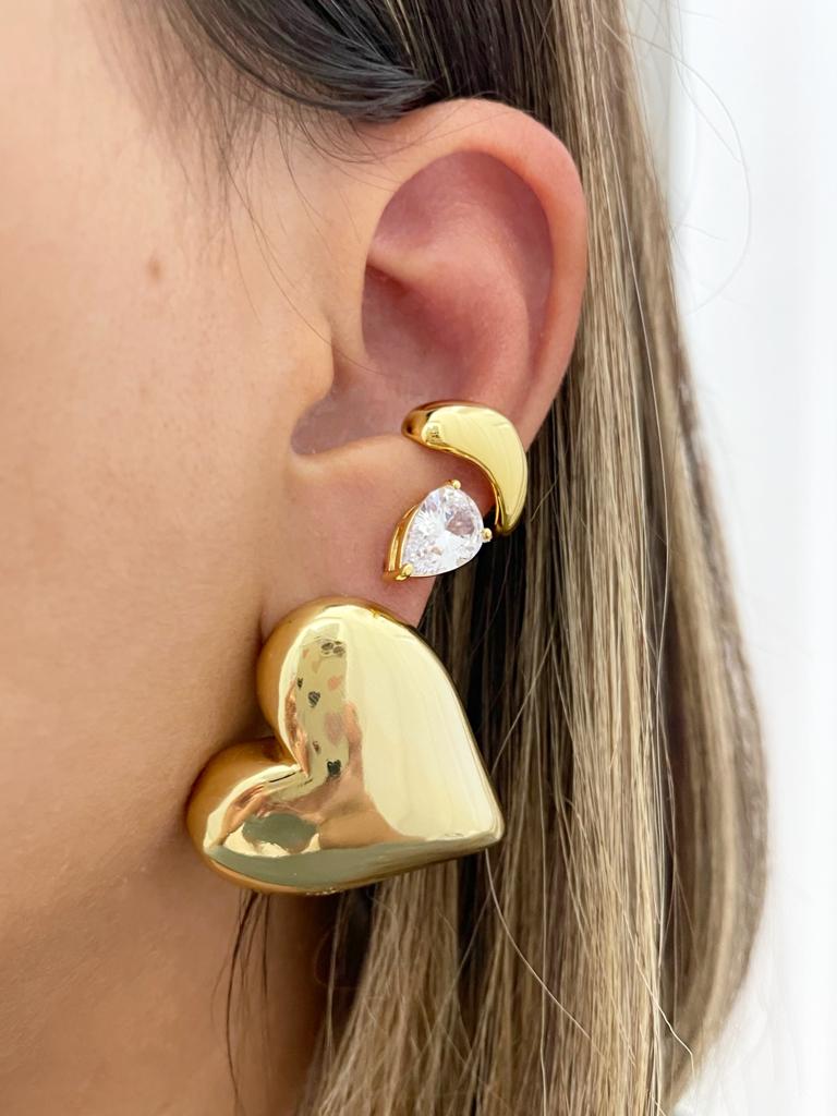 Large heart earrings set