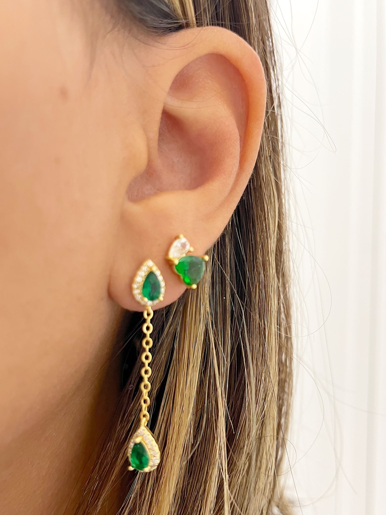 Abbie green earrings set