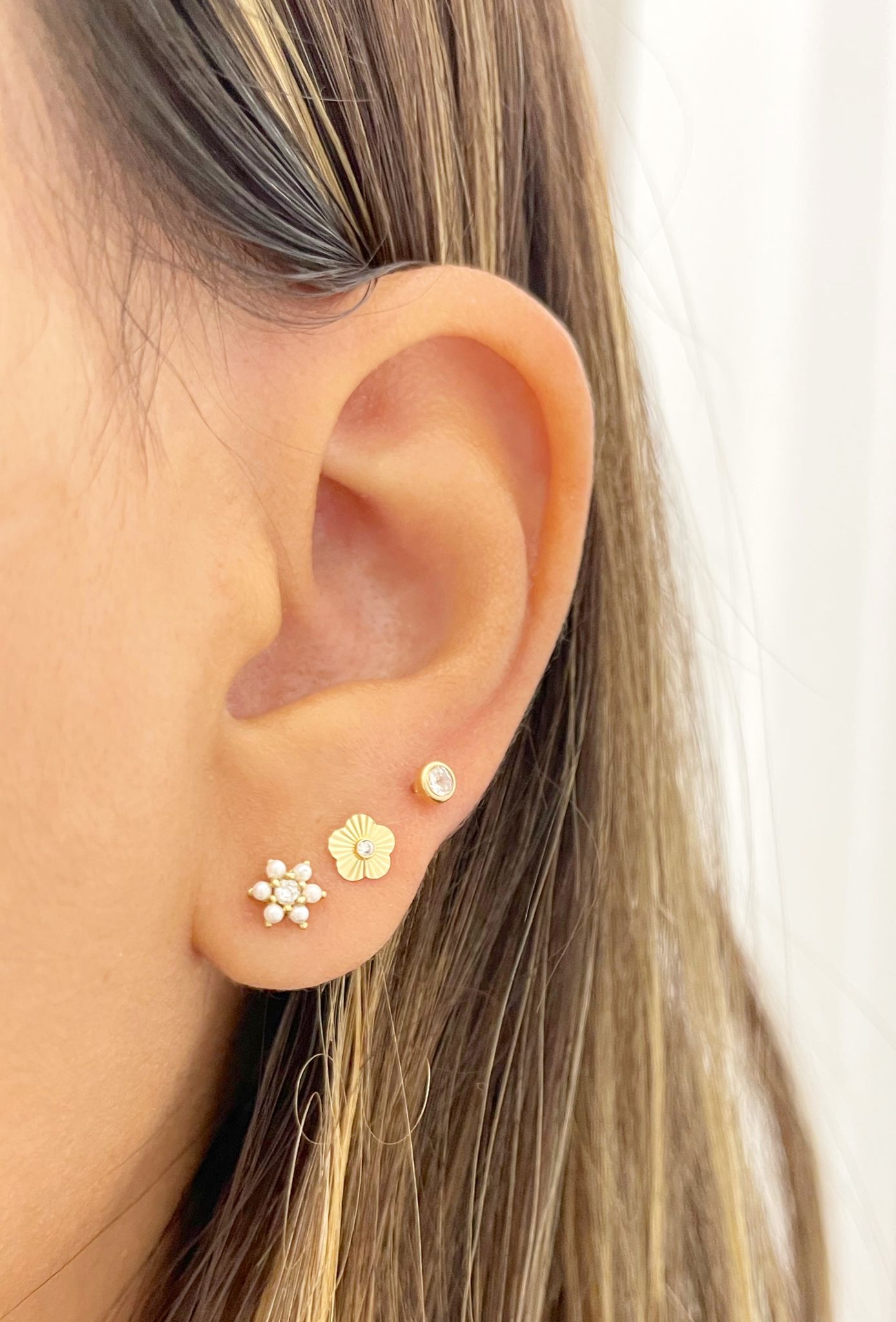 Cristal flower mini earrings