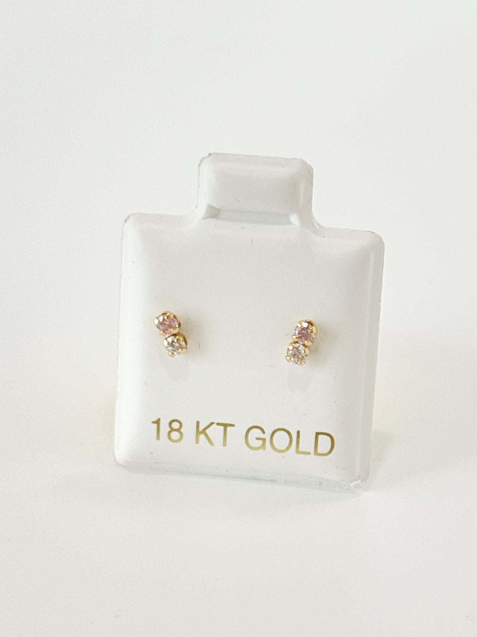 Pink zirconia  mini earrings