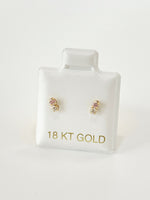 Load image into Gallery viewer, Pink zirconia  mini earrings
