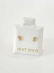 Pink zirconia  mini earrings