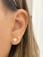 Load image into Gallery viewer, Pink zirconia  mini earrings
