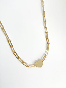 Paper clip heart necklace