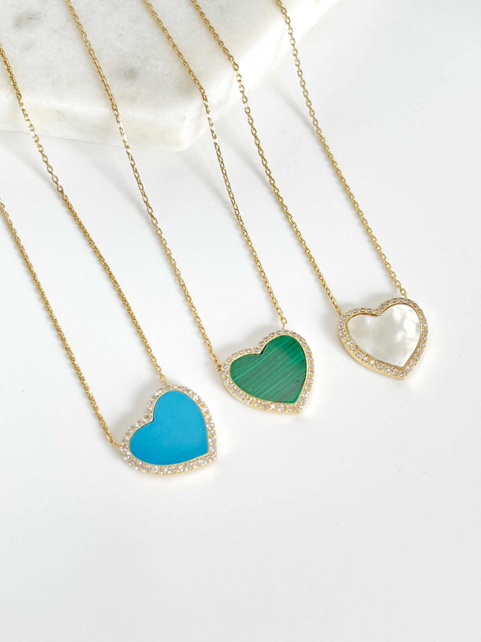 Nacar heart necklace
