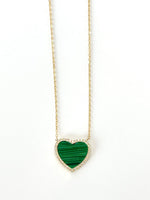 Load image into Gallery viewer, Malachite heart necklace
