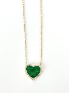 Malachite heart necklace