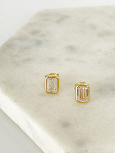 The baguette gold earrings