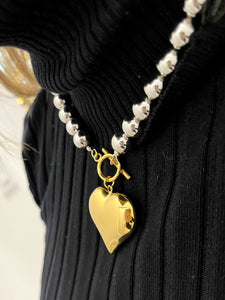 Gold & Silver Heart Necklace