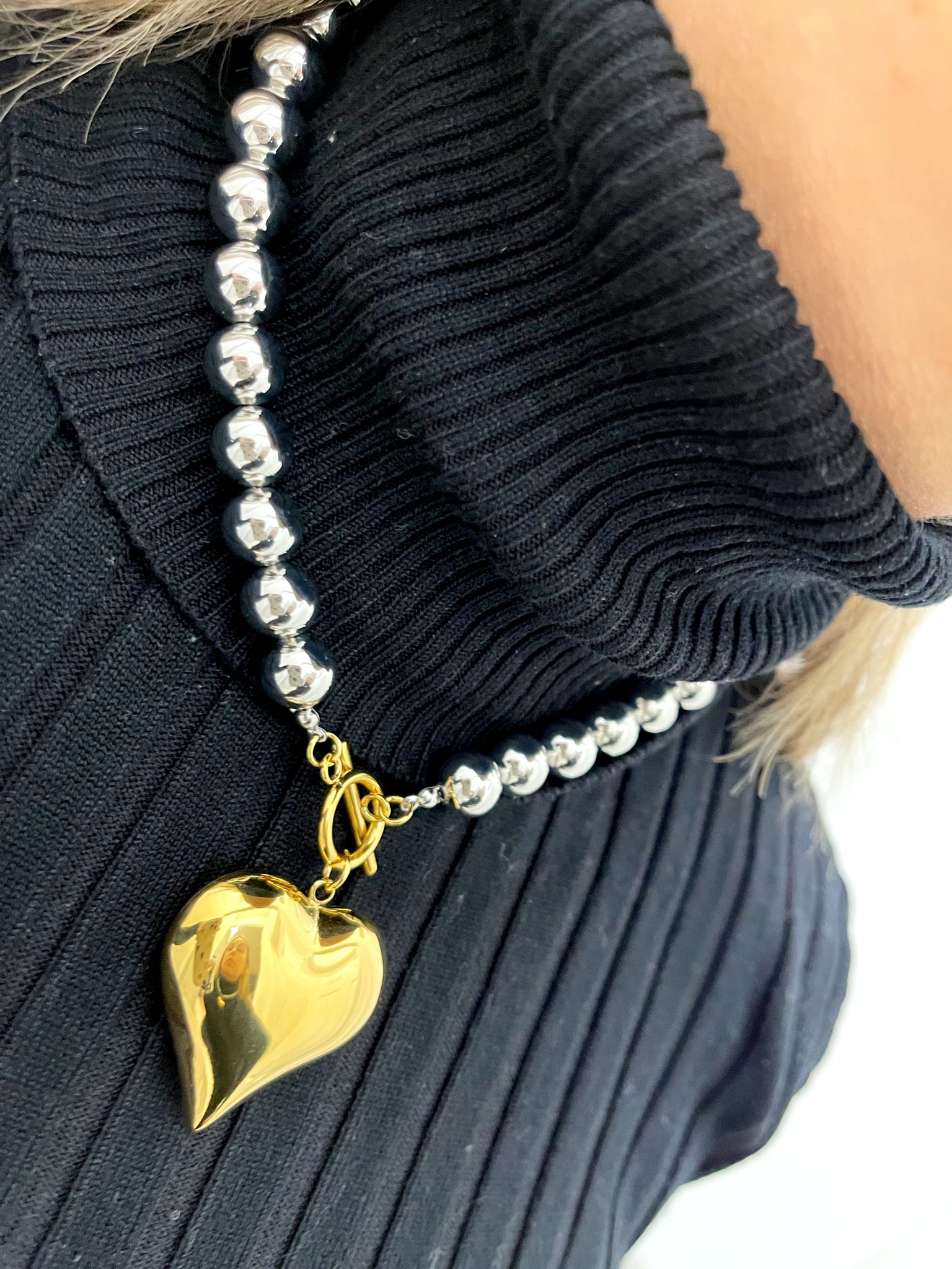 Gold & Silver Heart Necklace