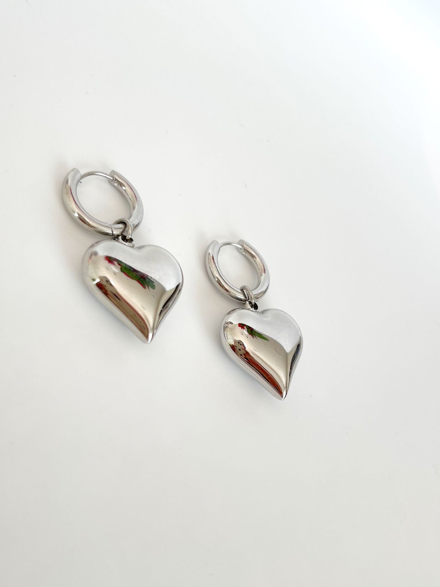 Queen of Hearts Silver Hoops